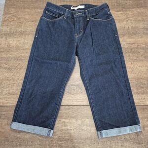 Levi's Modern Capri Jeans Womens Comfort Stretch Cuffed Capri  Denim Pants